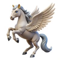 alluring avant-garde A winged horse Pegasus rearing up with Transparent Background masterfully captured png