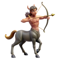 breathtaking tranquil minimalist A mythical centaur with bow and arrow, with Transparent Background high quality png