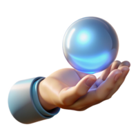distinctive nordic A single, realistic, human hand holding a glowing orb of light with Transparent Background museum quality png