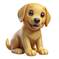 alluring gothic Playful golden retriever puppy, sitting, tilting head with Transparent Background precision png