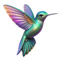 captivating standout Hummingbird, hovering, iridescent feathers with Transparent Background png