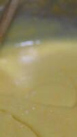 knead the dough for pancakes Kneading Dough With Whisk For Baking Cake. Chef Cook Dessert Mixing Dough. Pancake Culinary. Whisk Mixing Dough For Baking. Cook Mixes Flour With Eggs For Pancake. video