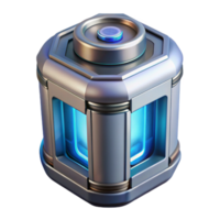 dynamic alluring Photorealistic professional render of a futuristic power cell, hyper-specific, isolated cutout with Transparent Background ultra HD png