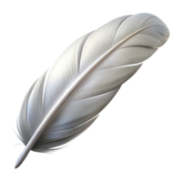 acclaimed bohemian Concept art style ultra-detailed isolated cutout of a single feather, white, with Transparent Background crisp png