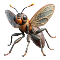 dazzling whimsical rustic Hyper-specific, professional render of a genetically engineered alien insect, photorealistic, isolated cutout with Transparent Background fine detail png