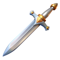 beautiful abstract A single, gleaming silver longsword, ornate hilt with Transparent Background expertly shot png