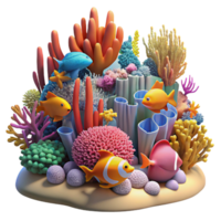 serene modern A Vibrant Coral Reef Teeming with 4K png