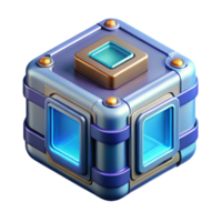 elegant inspired Ultra-detailed isolated cutout of a futuristic data storage device, concept art style, hyper-specific with Transparent Background png