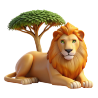 impressive modern A Regal Lion Resting in the Shade of an genuine png