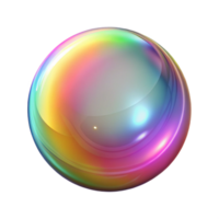 ethereal captivating A single, sparkling bubble, reflecting rainbow colors with Transparent Background artisan png