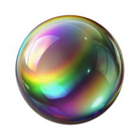 acclaimed minimalist A single, sparkling bubble, reflecting rainbow colors with Transparent Background handcrafted png