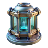 energetic gorgeous Isolated cutout, ultra-detailed, hyper-specific concept art render of a stasis chamber with Transparent Background luxury png