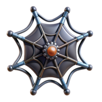 acclaimed vintage Photorealistic, ultra-detailed isolated cutout of a biomechanical spider web with conductive threads and sensors with Transparent Background perfect clarity png