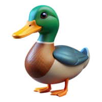 alluring tranquil impressionist Duck, mallard, colorful plumage with Transparent Background professional png