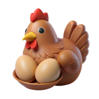 dynamic captivating Hen, brown feathers, laying an egg egg not visible with Transparent Background masterfully captured png