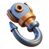 dreamy alluring Concept art style, isolated cutout of a high-tech grappling hook, ultra-detailed, hyper-specific with Transparent Background high quality png