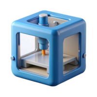 calm gorgeous D printer, additive manufacturing technology, with Transparent Background 8K png
