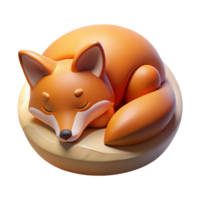 elegant rustic A Sleeping Fox Curled Up in a Den Soft high quality png