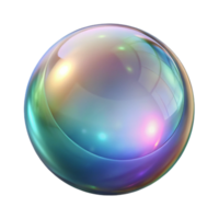 enchanting sought-after A single, translucent glass orb with iridescent reflections with Transparent Background png