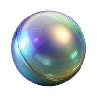enchanting inspired A single, translucent glass orb with iridescent reflections with Transparent Background png