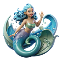 serene rustic A Graceful Siren with Scales Shimmering high quality png