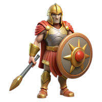 calm alluring Ares, God of War, holding a sword and shield with Transparent Background premium png