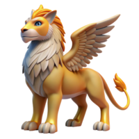 distinguished futuristic Griffin, eagle-lion hybrid with Transparent Background high resolution png