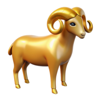 captivating remarkable Hyper-specific, professional render, isolated cutout of a single, golden Fleece of the Ram with Transparent Background png