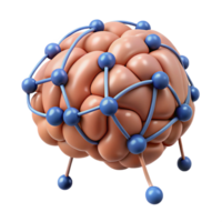 captivating coveted A stylized brain with interconnected neural pathways with Transparent Background png