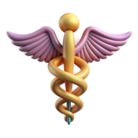 dazzling rustic Caduceus, symbol of Hermes, medicine and commerce with Transparent Background flawless png