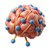 alluring mysterious retro A stylized brain with interconnected neural pathways with Transparent Background gallery standard png