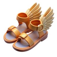 dazzling mysterious gothic Winged Sandals of Hermes with Transparent Background studio quality png