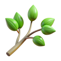 exquisite rare Professional render ultra-detailed isolated cutout of a single branch with budding leaves, with Transparent Background png