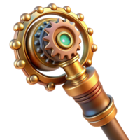 serene minimalist Steampunk Cane Intricate Gears and authentic png