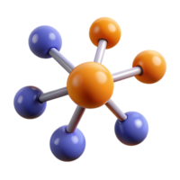 distinctive mid-century A stylized molecule with connected atoms with Transparent Background elite png