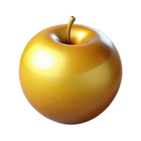 dramático melancólico criativo hiperespecífico, profissional renderizar, isolado Cortar fora do uma solteiro dourado maçã do hespérides, irradiando luz com transparente fundo Alto qualidade png