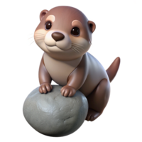impressive modern A Playful Otter Pup Balancing a Smooth high quality png