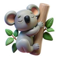 stunning creative A Sleepy Koala Clinging to a Eucalyptus premium png