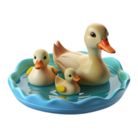 serene rustic A Family of Ducks Swimming in a Pond premium png