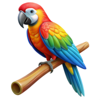 magnificent artistic A Colorful Macaw Perched on a Branch high resolution png