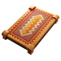 captivating contemporary Ultra-detailed photorealistic professional render of an isolated cutout, hyper-specific tribal woven rug with a complex geometric design with Transparent Background flawless png
