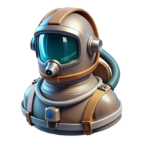 ethereal enchanting Advanced spacesuit helmet, reflective visor, oxygen tanks with Transparent Background artisan png