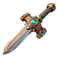 dreamy alluring Steampunk sword with intricate engravings and a jeweled hilt with Transparent Background authentic png
