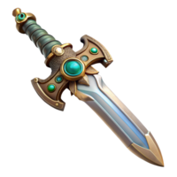distinctive abstract Steampunk sword with intricate engravings and a jeweled hilt with Transparent Background artisan png
