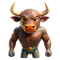 alluring impressionist Minotaur, bull-headed creature, with Transparent Background studio quality png