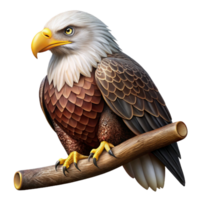 vibrant rustic A Majestic Bald Eagle Perched on a detailed png