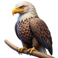 magnificent minimalist A Majestic Bald Eagle Perched on a detailed png
