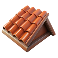 beautiful avant-garde Hyper-specific professional render of a single, weathered, terracotta roof tile Isolated cutout with Transparent Background refined png