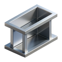 exceptional nordic Professional render, hyper-specific, isolated cutout of a single, stainless steel structural beam with Transparent Background ultra HD png