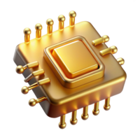 serene artistic A Levitating Microchip with Complex Gold authentic png